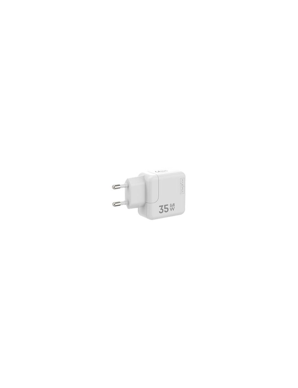 Ładowarka sieciowa MX Burst GaN PD 35W, 2xUSB-C + kabel PD 20W C/Lightning, WHITE/BIAŁY