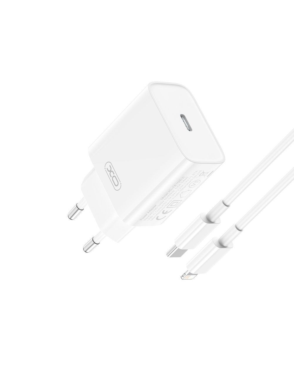 XO ładowarka sieciowa CE15 PD 20W USB-C BIAŁA + KABEL USB-C/LIGHTNING