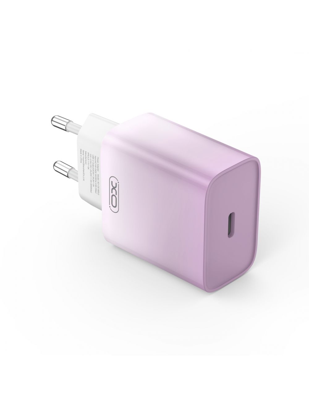 XO ładowarka sieciowa CE18 PD 30W USB-C FIOLETOWO-BIAŁA