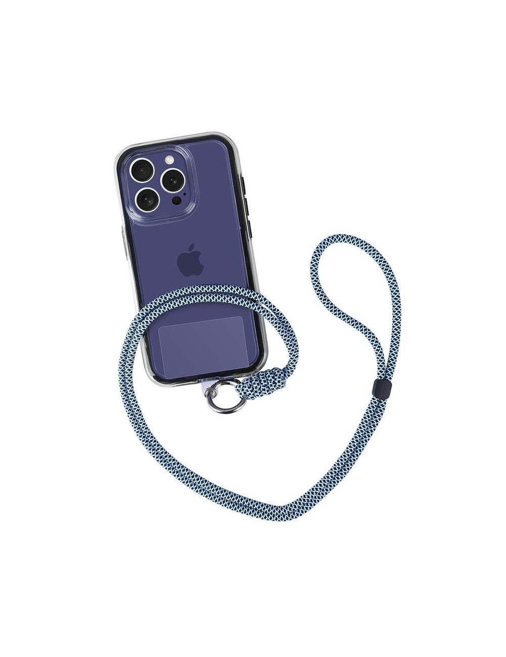 Uniwersalna smycz na szyję do telefonu / na ramię Ring-02, BLUE / NIEBIESKI