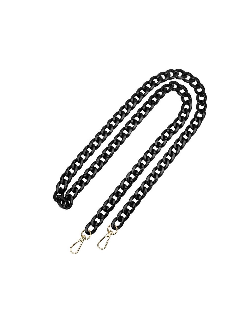 Uniwersalna smycz do telefonu / na ramię Chain-09, BLACK / CZARNY