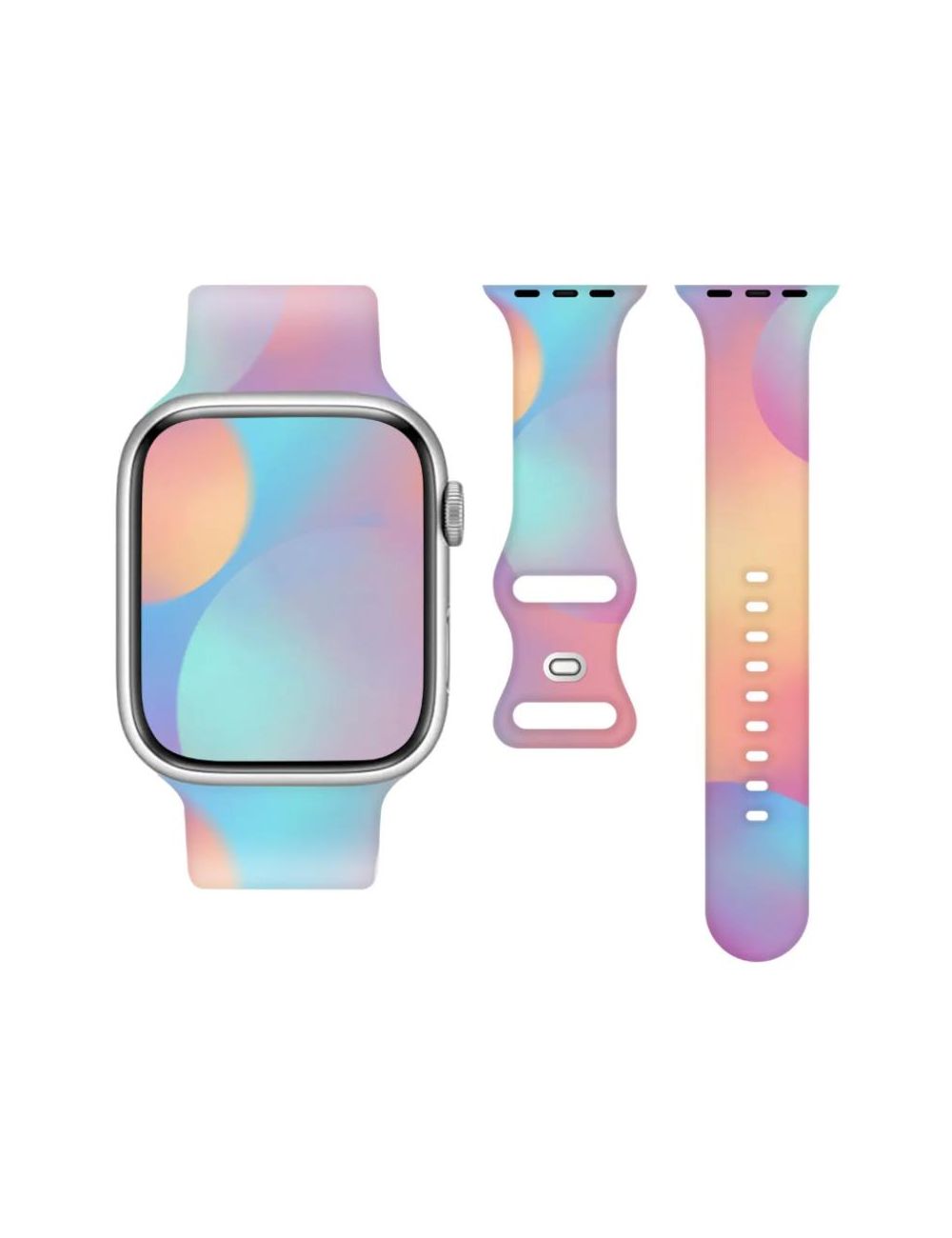 Pasek Silikonowy do Smart Watch 22mm RAINBOW / TĘCZOWY