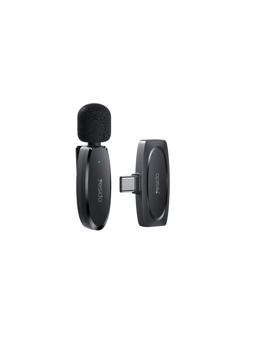 Yesido Mikrofon MEMS na Klipsie KR11 Type-C, Wireless 2.4GHz, BLACK / CZARNY