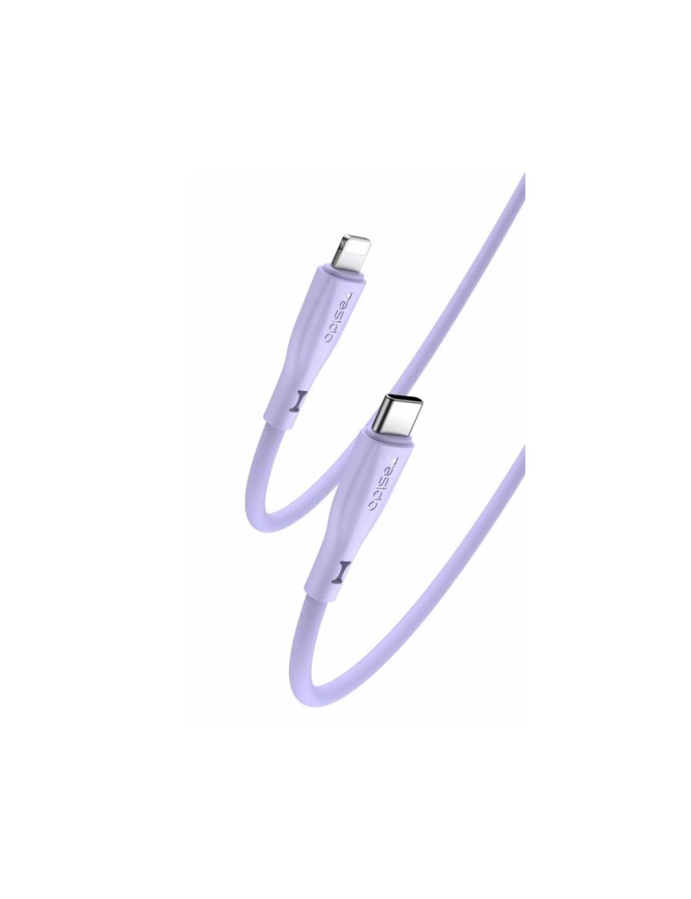 Yesido Silikonowy Kabel CA151 PD 20W Type-C/Lightning 1m 3A, PURPLE/FIOLETOWY