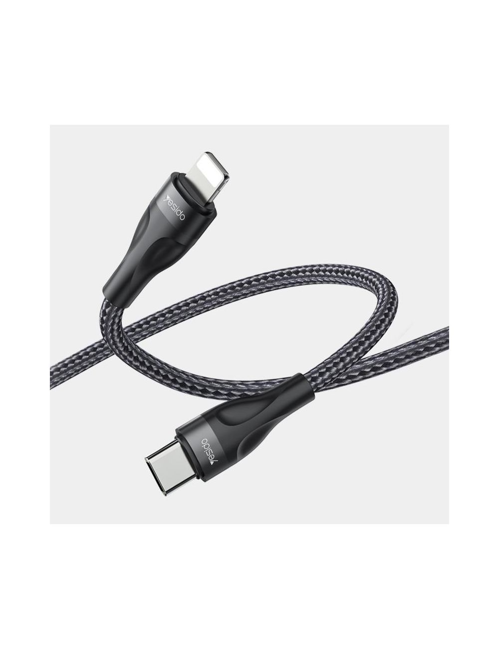 Yesido Kabel CA82 12W Type-C/Lightning 30cm 2.4A, BLACK / CZARNY