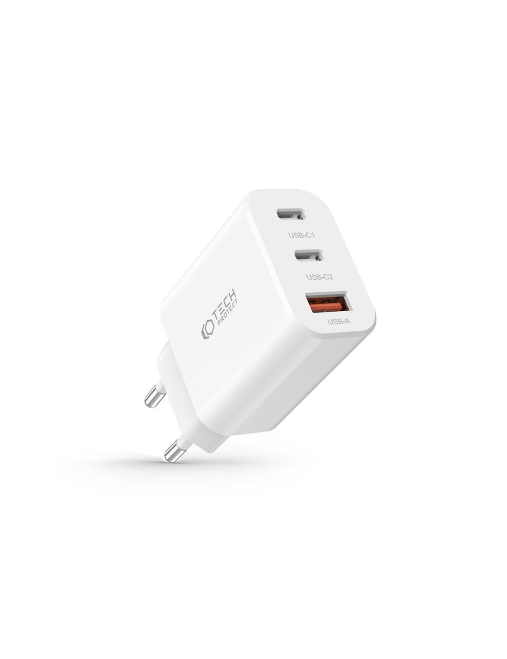 TECH-PROTECT ładowarka sieciowa NC30W QC 3.0 2xUSB-C/USB WHITE