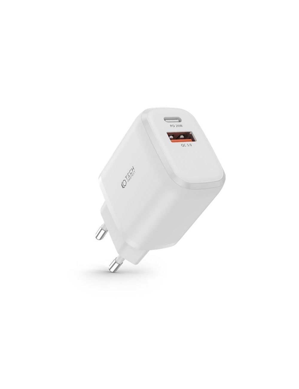 TECH-PROTECT ładowarka sieciowa C20W QC3.0 USB-C/USB WHITE