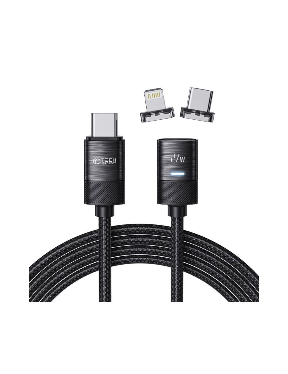 TECH-PROTECT KABEL MAGNATIC ULTRABOOST 27W 3A USB-C/USB-C-LIGHTNING 2M BLACK