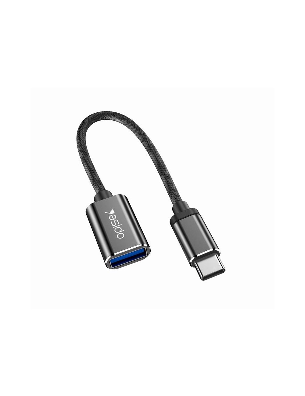 Yesido Adapter OTG GS01 Type-C Male - USB Female, 10cm, BLACK / CZARNY