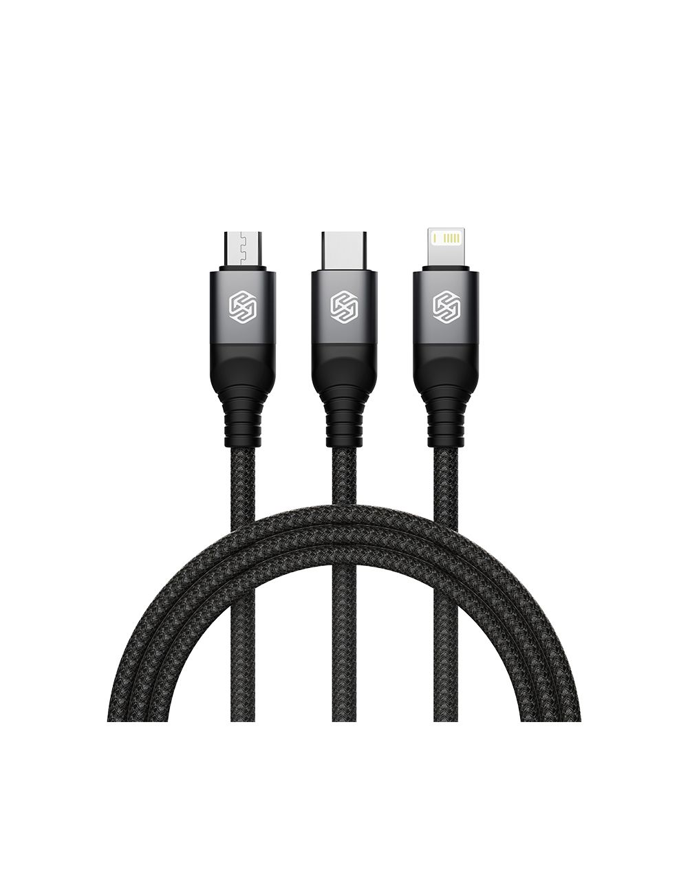 Kabel NILLKIN SWIFT PRO 3w1 4.4A 1.5M, BLACK / CZARNY