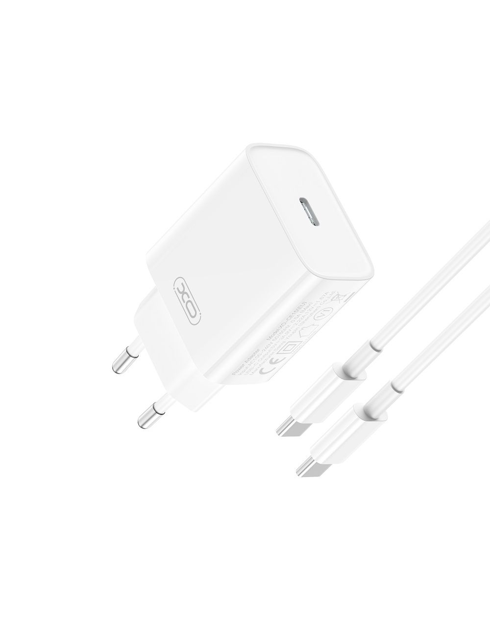 XO ładowarka sieciowa CE15 PD 20W USB-C BIAŁA + KABEL USB-C/USB-C