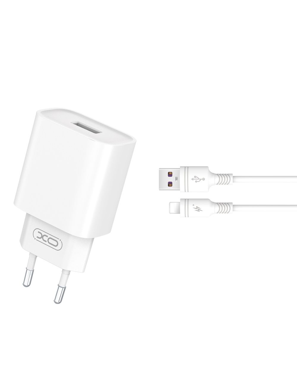 XO ładowarka sieciowa CE02D QC 3.0 18W 1xUSB BIAŁA + KABEL LIGHTNING