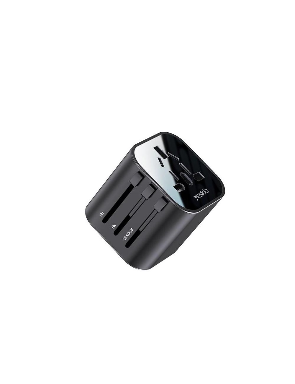 Yesido Uniwersalny Adapter MC09 UK/EU/US /AU Max 8A, BLACK / CZARNY