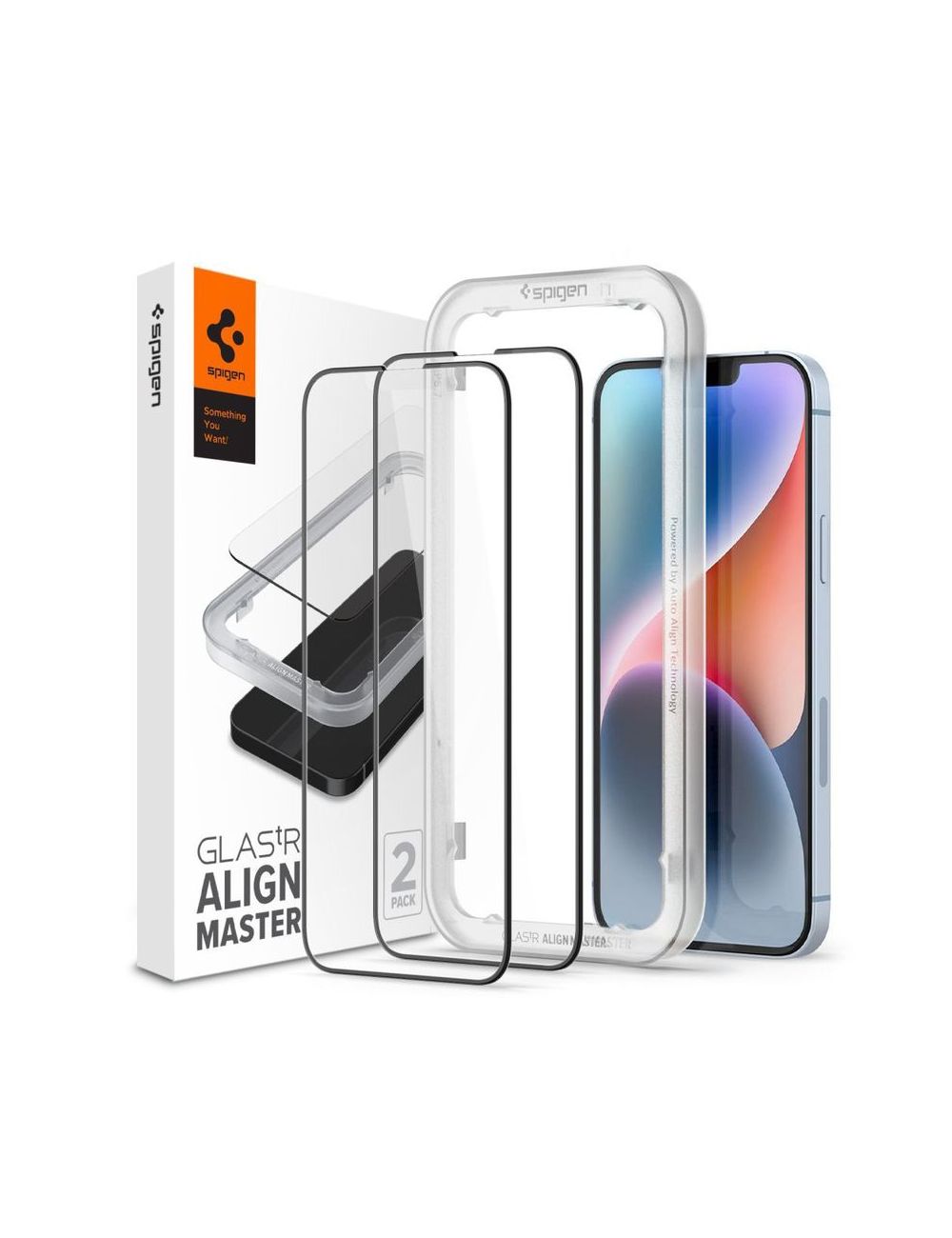 SPIGEN GLAS FC ALM IPHONE 13/13 PRO/14 2-PACK BLACK