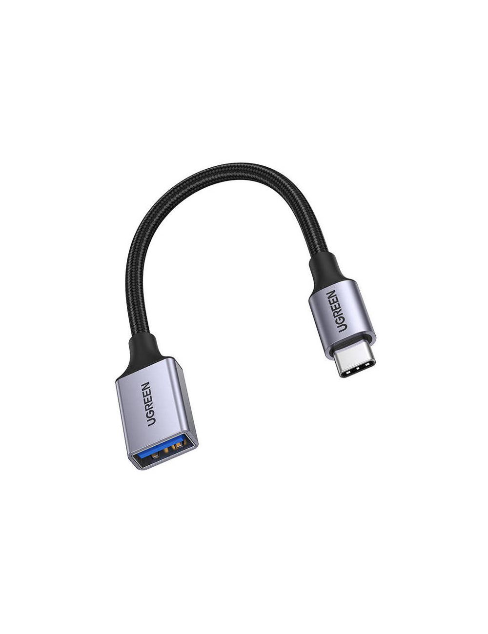 Kabel USB C męski - USB żeński 3.0 OTG 0.15m Ugreen US378 - czarny