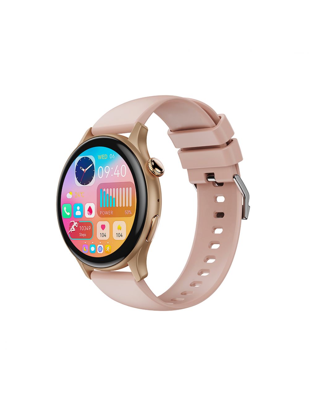 XO SMARTWATCH ZEGAREK J6 AMOLED różowo-złoty