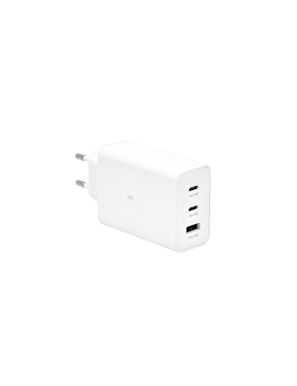 ŁADOWARKA SIECIOWA PD 2xUSB-C 65W 1xUSB BIAŁY BULK