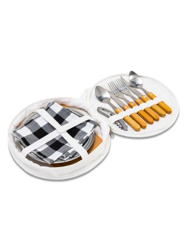 Zestaw piknikowy w etui Alvaro, biały