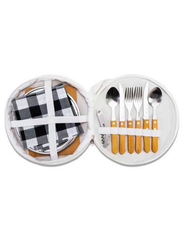 Zestaw piknikowy w etui Alvaro, biały  2