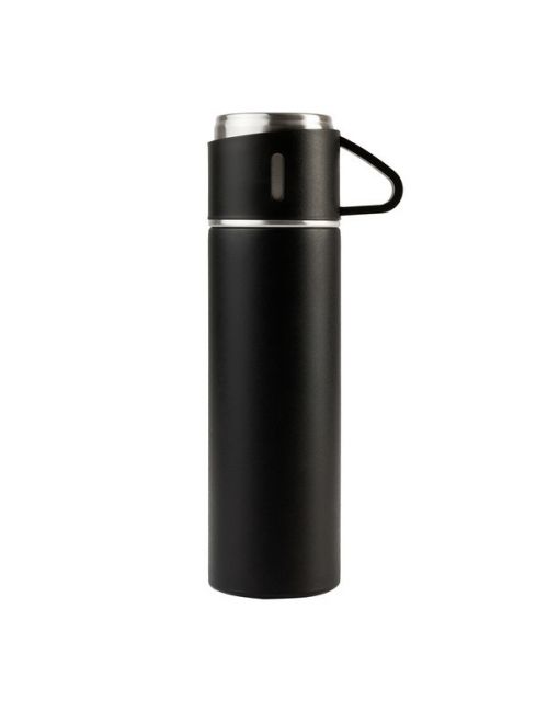 Termos z kubkami Attu 500 ml, czarny - druga jakość