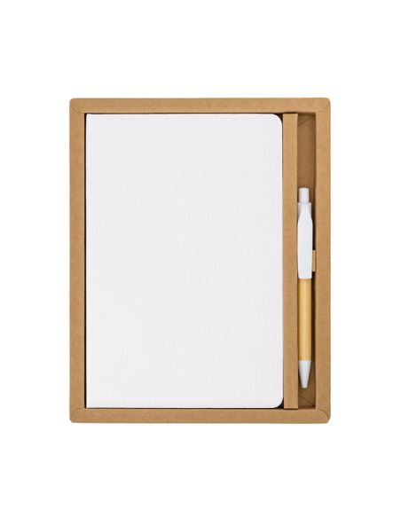Zestaw upominkowy notes z długopisem Forest, biały