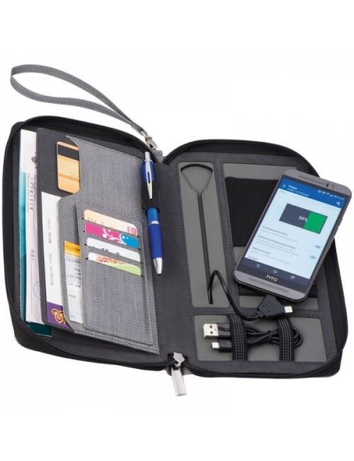 Folder podróżny z power bankiem ALMERIA