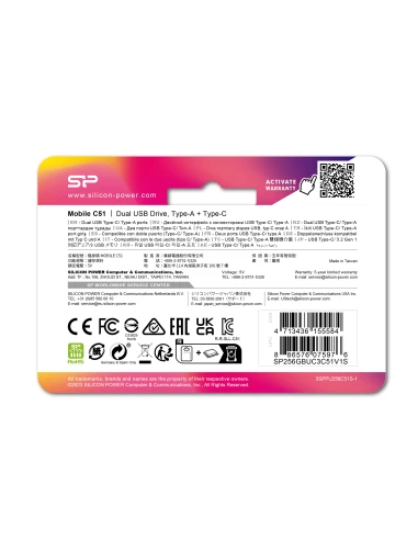 Pendrive Mobile C51, 256GB 3.2 Silicon Power