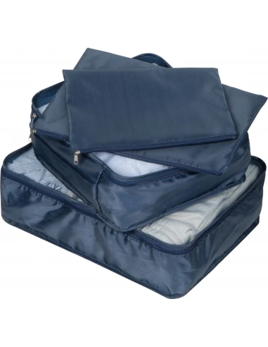 Zestaw 4 pokrowców na ubrania BELMONT – granatowy
