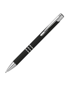 Długopis z aluminium z recyklingu półżelowy soft touch DUNMORE – czarny