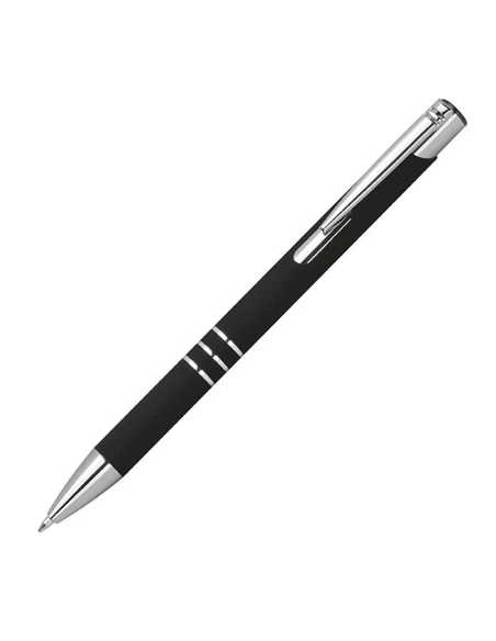 Długopis z aluminium z recyklingu półżelowy soft touch DUNMORE – czarny