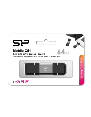 Pendrive Mobile C51, 64GB 3.2 Silicon Power – czarny