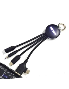 Kabel z podświetlanym logo 4w1, RXD-368 – czarny