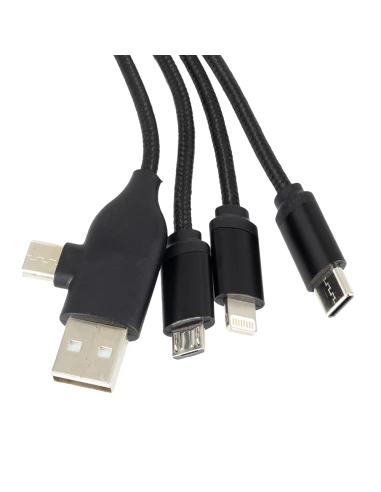 Kabel z podświetlanym logo 4w1, RXD-368 – czarny
