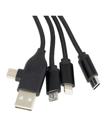 Kabel z podświetlanym logo 4w1, RXD-368 – czarny