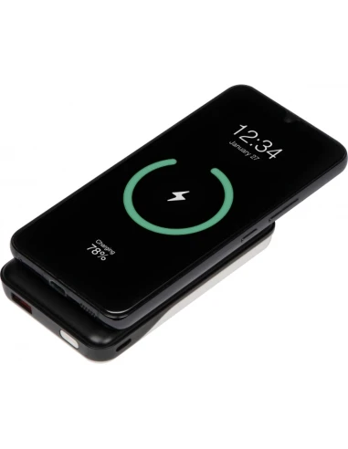 Power bank 10000 mAh z ładowarką indukcyjną VENTURA – czarny