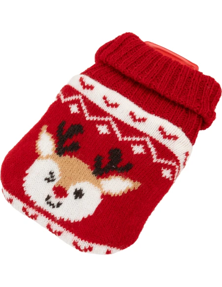 Ogrzewacz w świątecznym pokrowcu WHITE ROCK – czerwony