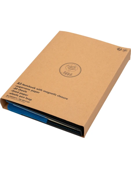 Notes A5 w linie z PU z recyklingu ASUNCION – niebieski