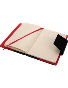 Notes A5 w linie z PU z recyklingu ASUNCION – czerwony 2