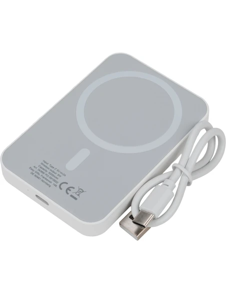 Power bank 5000 mAh z ładowarką indukcyjną WELS – biały