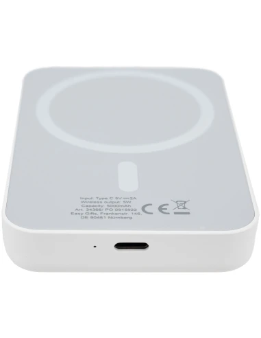 Power bank 5000 mAh z ładowarką indukcyjną WELS – biały