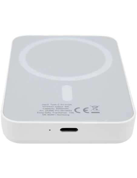 Power bank 5000 mAh z ładowarką indukcyjną WELS – biały