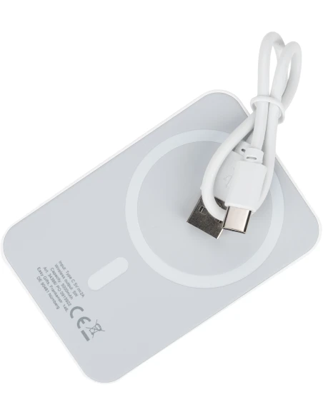 Power bank 5000 mAh z ładowarką indukcyjną WELS – biały