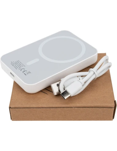 Power bank 5000 mAh z ładowarką indukcyjną WELS – biały