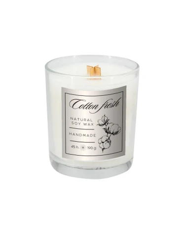 Świeca sojowa 190g Cotton Fresh – przeźroczysty