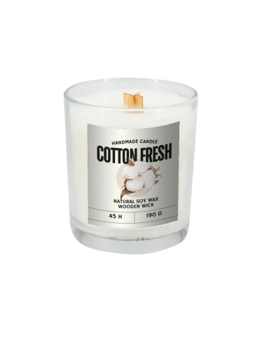 Świeca sojowa 190g Cotton Fresh – przeźroczysty