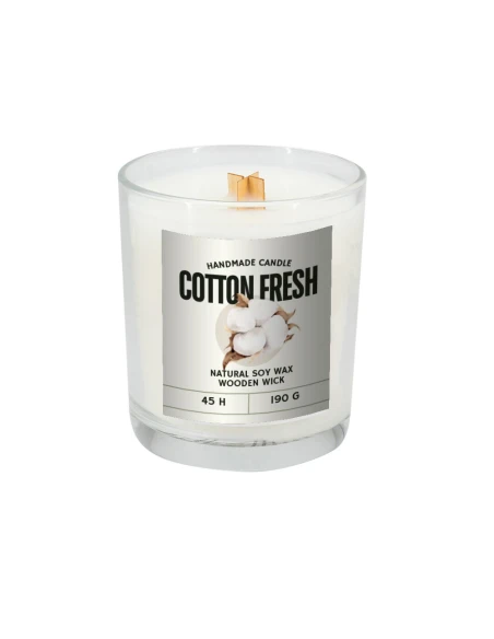 Świeca sojowa 190g Cotton Fresh – przeźroczysty