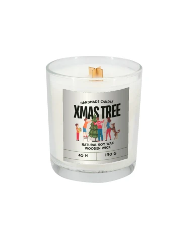 Świeca sojowa 190g Christmas tree – przeźroczysty