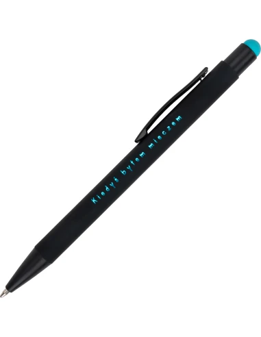 Długopis metalowy touch pen soft touch OHARA – turkusowy