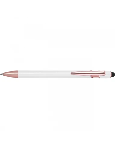 Długopis aluminiowy z recyklingu żelowy touch pen BELO HORIZONTE – biały
