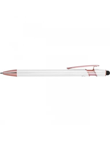 Długopis aluminiowy z recyklingu żelowy touch pen BELO HORIZONTE – biały